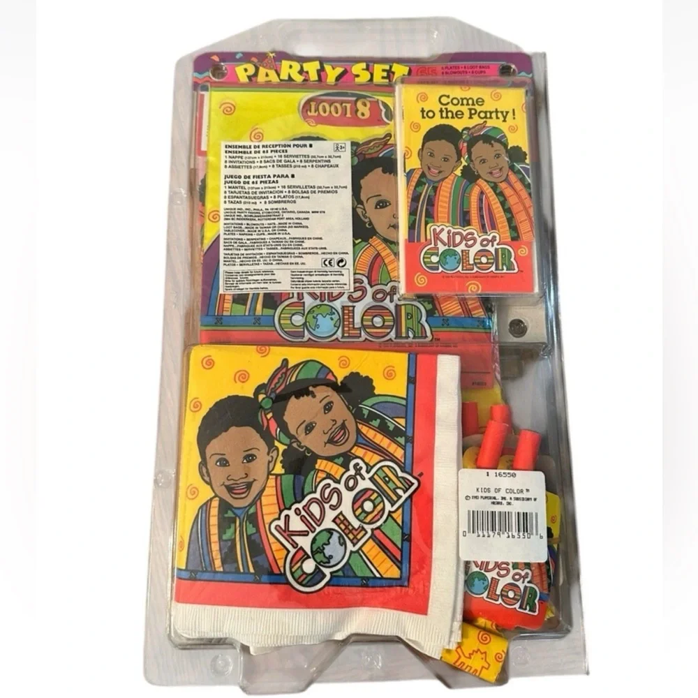 Vintage Playskool Kids Of Color Party‎ Set for 8 1993 Rare NIB